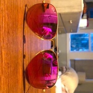 Pink polarized  Rayban mirrored sunglasses